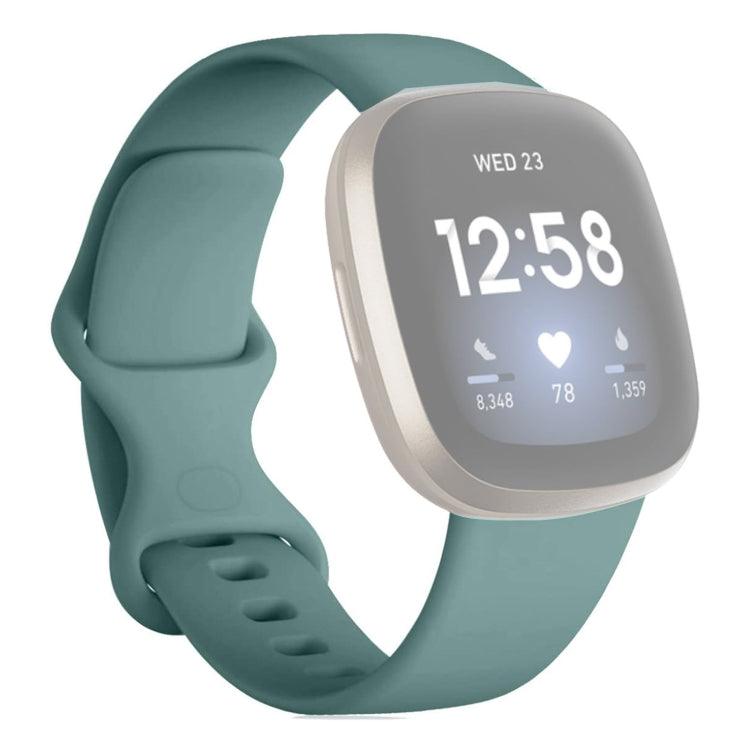 Fitbit Versa 4, Versa 3 / Sense Silicone Replacement WatchBand Strap Band, Size: L (Pine Needle Green)