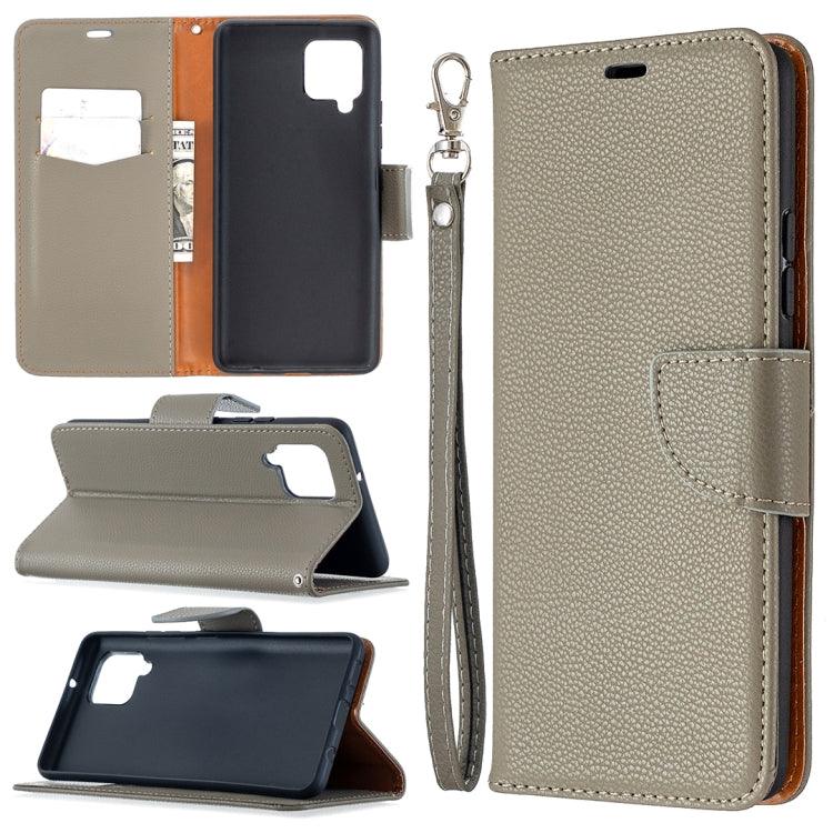 Samsung Galaxy A42 5G Litchi Texture Pure Color Horizontal Flip PU Leather Case Cover with Holder & Card Slots & Wallet & Lanyard (Grey)