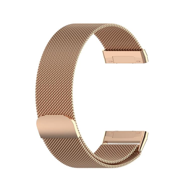 Fitbit Versa 4, Versa 3 Milanese Replacement Wrist Strap Watchband, Size: S 202mm (Rose Gold)