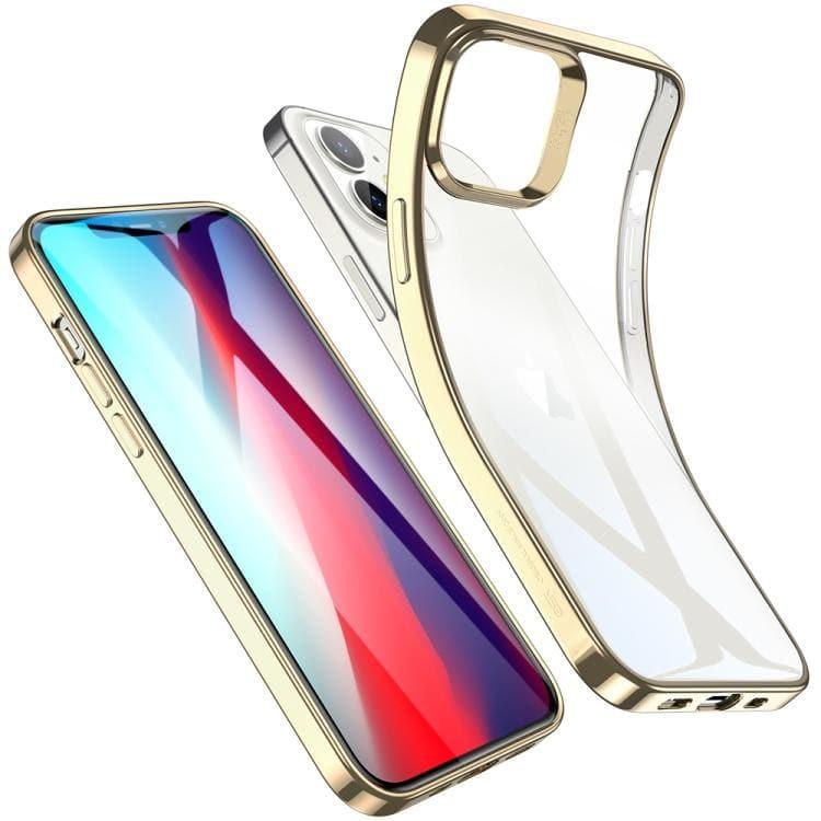 ESR Halo Serie Soft TPU + PC Back Cover Protective Case Cover For Apple iPhone 12 / 12 Pro (Gold)