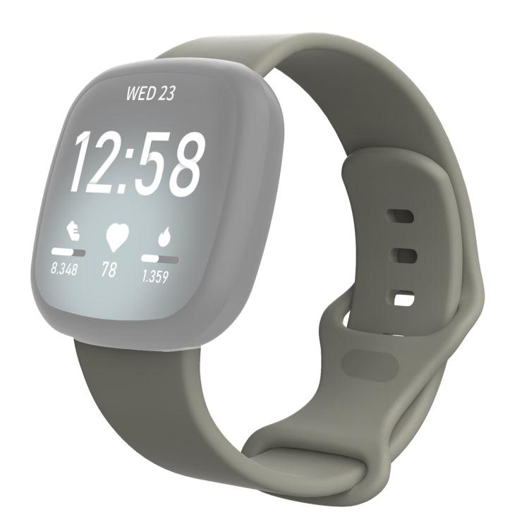 Fitbit Versa 4, Versa 3 / Sense Silicone Replacement Strap Watchband, Size: S (Grey)