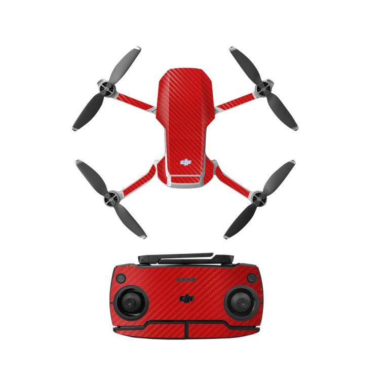 Sunnylife MM-TZ439 Waterproof PVC Drone Body + Arm + Remote Control Decorative Protective Stickers Set for DJI Mavic Mini (Carbon Texture Red)