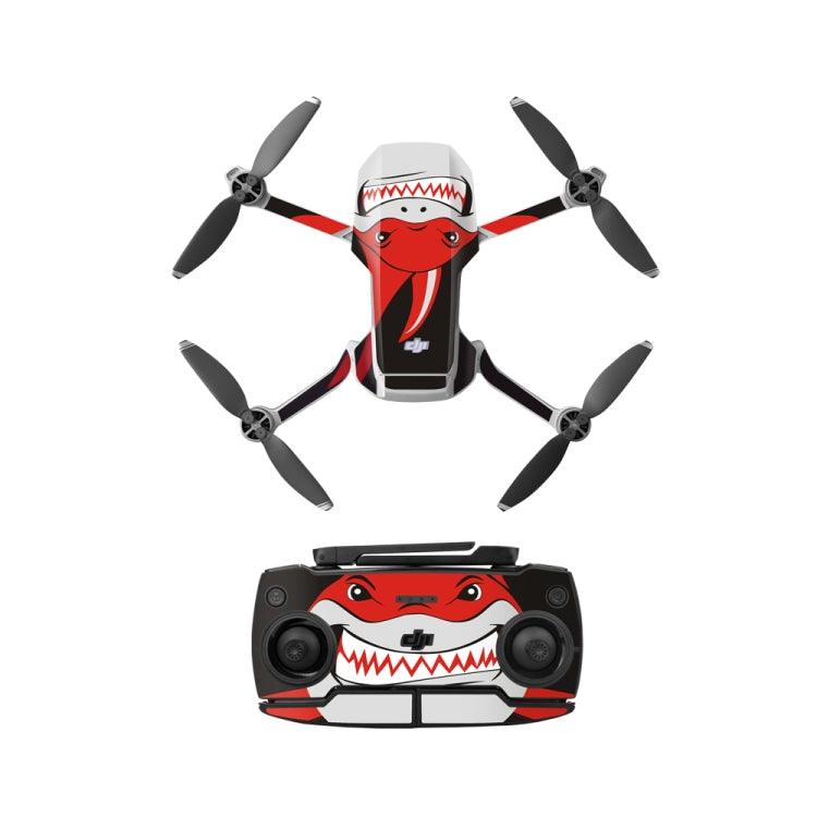 Sunnylife MM-TZ439 Waterproof PVC Drone Body + Arm + Remote Control Decorative Protective Stickers Set for DJI Mavic Mini (Shark Red)