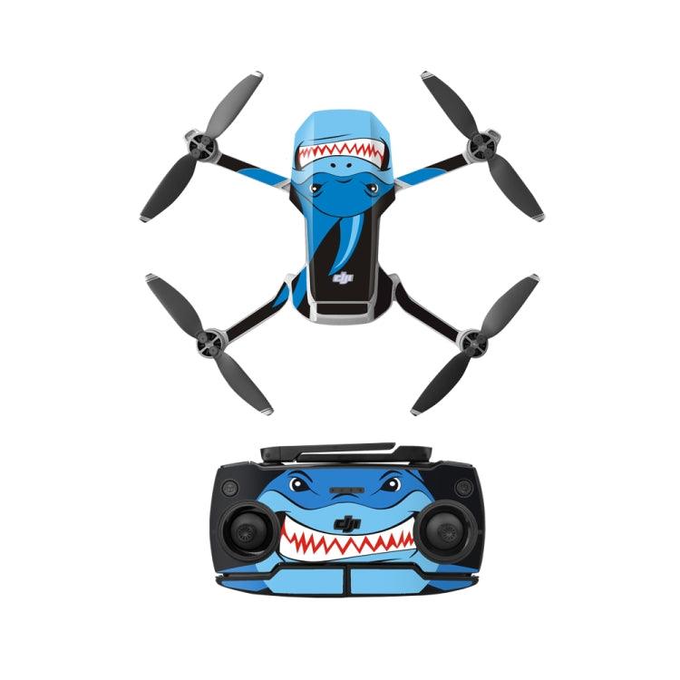 Sunnylife MM-TZ439 Waterproof PVC Drone Body + Arm + Remote Control Decorative Protective Stickers Set for DJI Mavic Mini (Shark Blue)