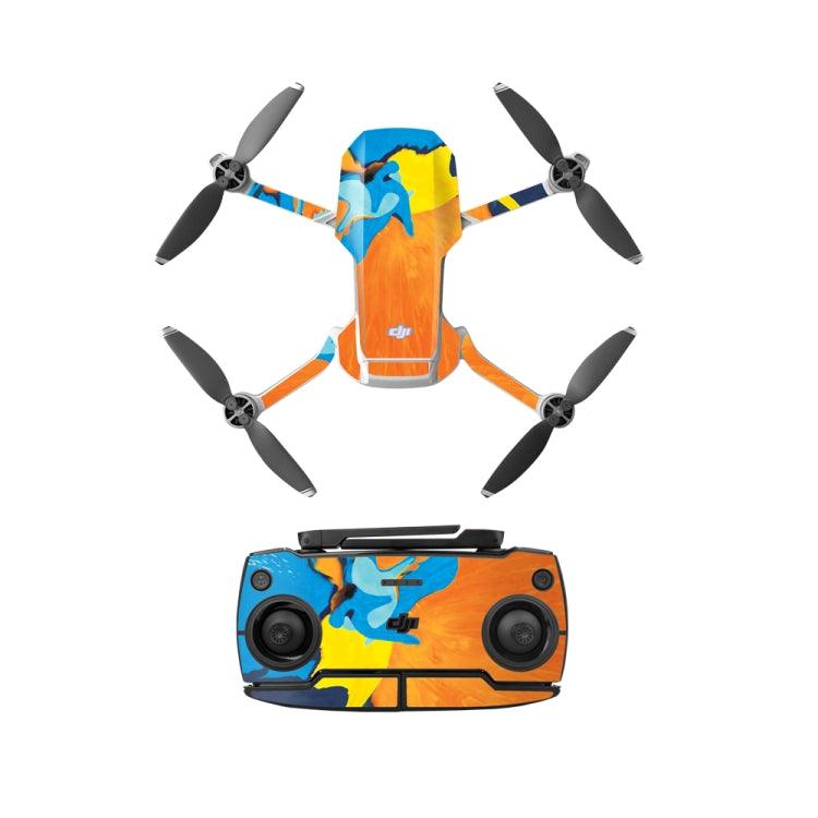 Sunnylife MM-TZ439 Waterproof PVC Drone Body + Arm + Remote Control Decorative Protective Stickers Set for DJI Mavic Mini (Gorgeous Watercolor)