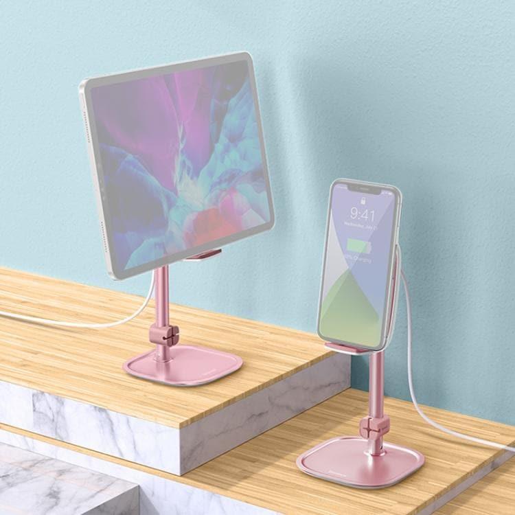 Baseus Literary Youth Telescopic Desktop Bracket Holder Wireless Charger for Phone & Tablet (Rose Gold)