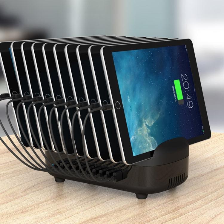 ORICO DUK-10P 120W 10 USB Ports Smart Charging Station with Phone & Tablet Stand For iPhone, Galaxy, Huawei, Xiaomi, HTC, Sony and Other Smartphones, Tablets (Black)