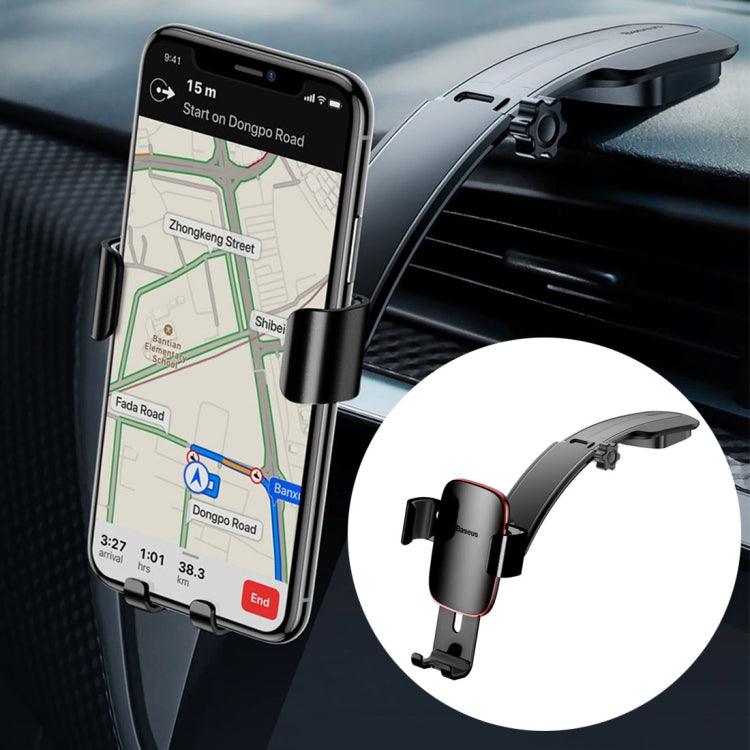 Baseus Metal Age Connecting Rod Type 360 Degrees Rotation Gravity Center Console Car Mount Phone Holder, Apple iPhone, Galaxy, Huawei, Xiaomi, HTC, Sony and Other Smartphones Between 4.0-6.0 inches (Black)