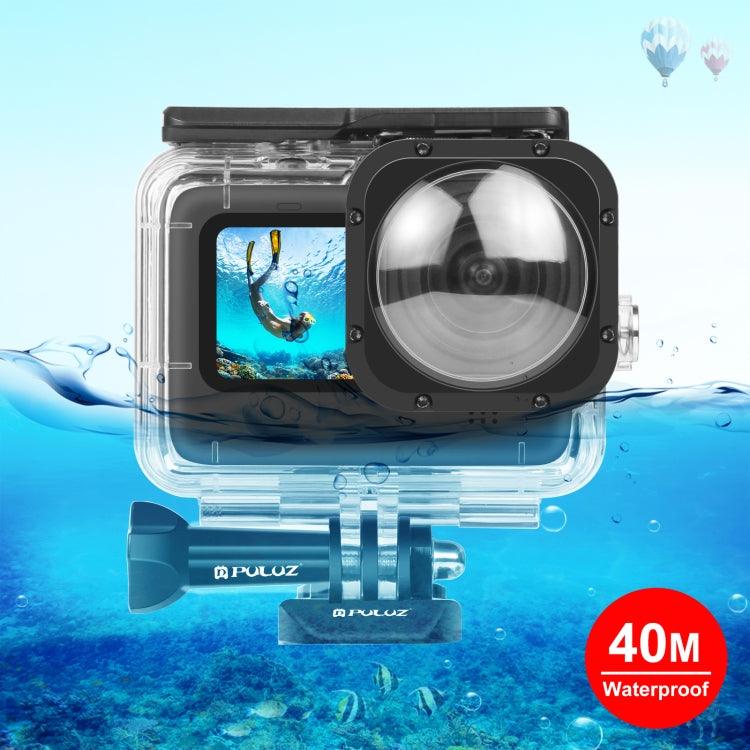 40m Waterproof Housing Protective Case Cover with Buckle Basic Mount & Screw for GoPro HERO10 Black / HERO9 Black Max Lens Mod (Transparent)