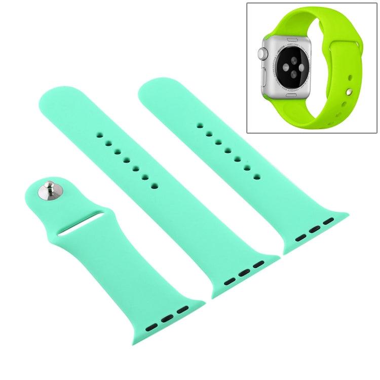 Apple Watch Series 9, 8, 7, 6, SE, 41mm, 40mm, 38mm & Longer Rubber Sport Watchband with Pin-and-tuck Closure (Leave Fragrant Green)