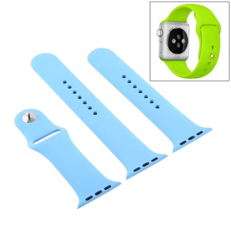 Apple Watch Series 9, 8, 7, 6, SE, 41mm, 40mm, 38mm Longer Rubber Sport Watchband with Pin-and-tuck Closure (Chrysanthemum Blue)