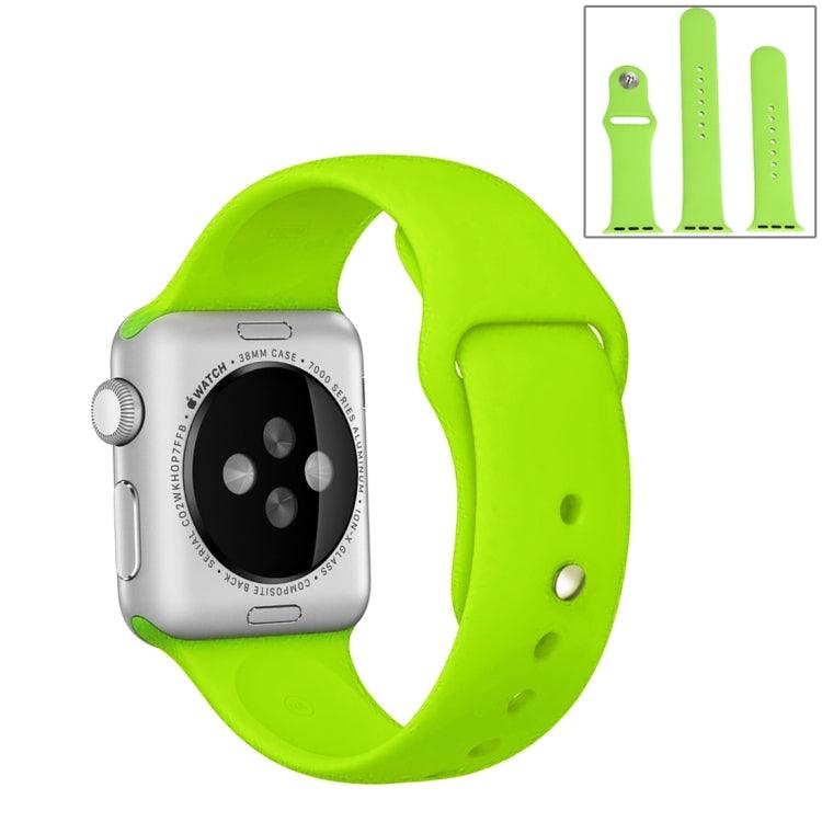 Apple Watch Series 9, 8, 7, 6, SE, 41mm, 40MM, 38mm Longer Rubber Sport Watchband with Pin-and-tuck Closure (Green)
