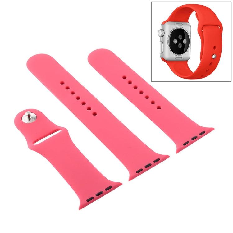 Apple Watch Ultra 2, Ultra 1, Series 9, 8, 7, 6, SE, 49mm, 45mm, 44mm, 42mm & Longer Rubber Sport Watchband with Pin-and-tuck Closure (Hibiscus Powder)