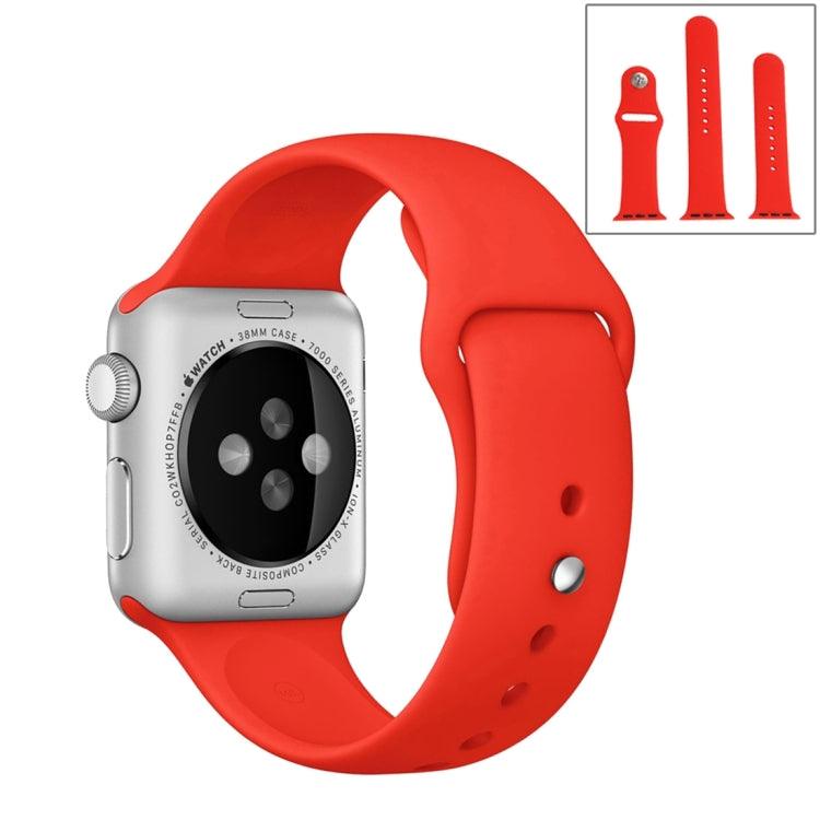 Apple Watch Ultra 2, Ultra 1, Series 9, 8, 7, 6, SE, 49mm, 45mm, 44mm, 42mm & Longer Rubber Sport Watchband with Pin-and-tuck Closure (Red)