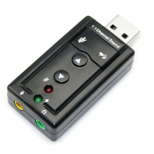 External USB 2.0 7.1 Channel 3D Virtual Audio Sound Card Adapter (Black)