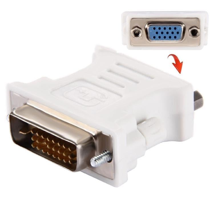 DVI 24+1 Pin Male to VGA 15Pin Female Adapter (White)