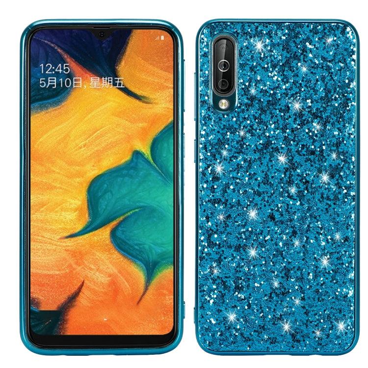 Glittery Powder Shockproof TPU Case Cover Samsung Galaxy A50 (Blue)