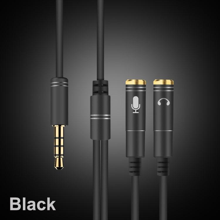 2 in 1 3.5mm Male to Double 3.5mm Female TPE High-elastic Audio Cable Splitter, Cable Length: 32cm (Black)