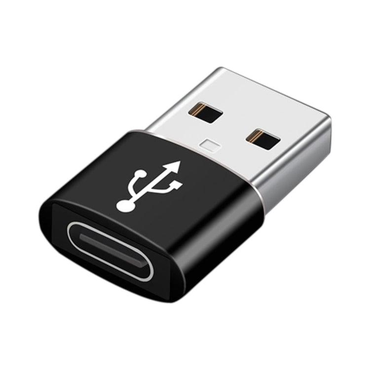 USB-C / Type-C Female to USB 3.0 Male Aluminum Alloy Adapter, Support Charging & Transmission Data (Black)