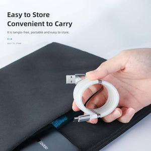 ROCK 2A Type-C / USB-C Silicone Magnetic Charging Data Cable for Samsung, iPad, Length: 1.8m (White) - Gadget Station