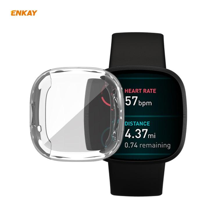 Fitbit Versa 4, Versa 3 / Fitbit Sense ENKAY Hat-Prince ENK-AC8208 Full Coverage Transparent TPU Soft Case Cover