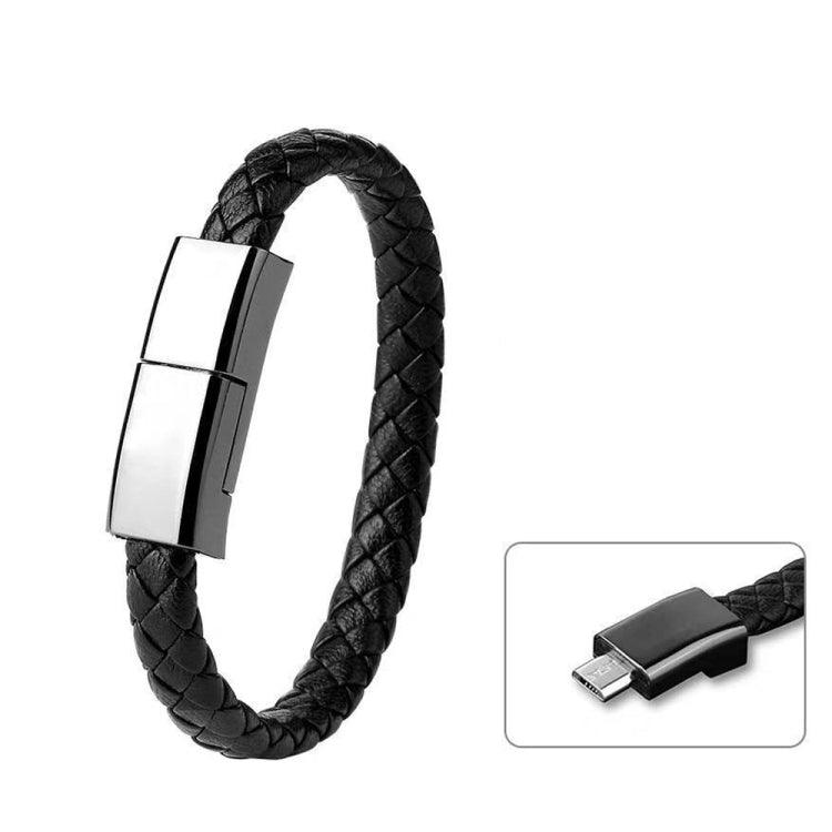 USB to Micro USB Creative Bracelet Data Cable, Cable Length: 22.5cm (Black)