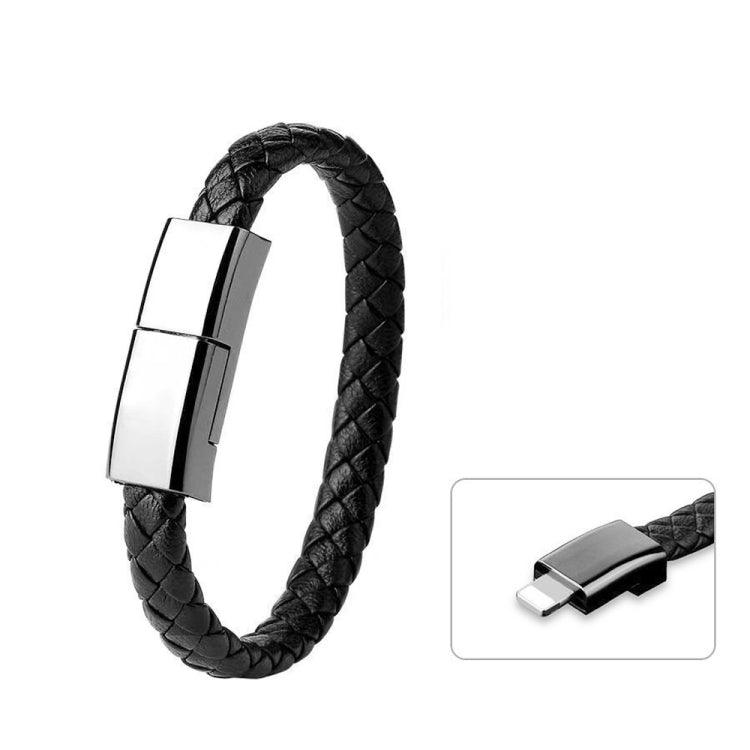 USB to 8 Pin Creative Bracelet Data Cable, Cable Length: 22.5cm (Black)