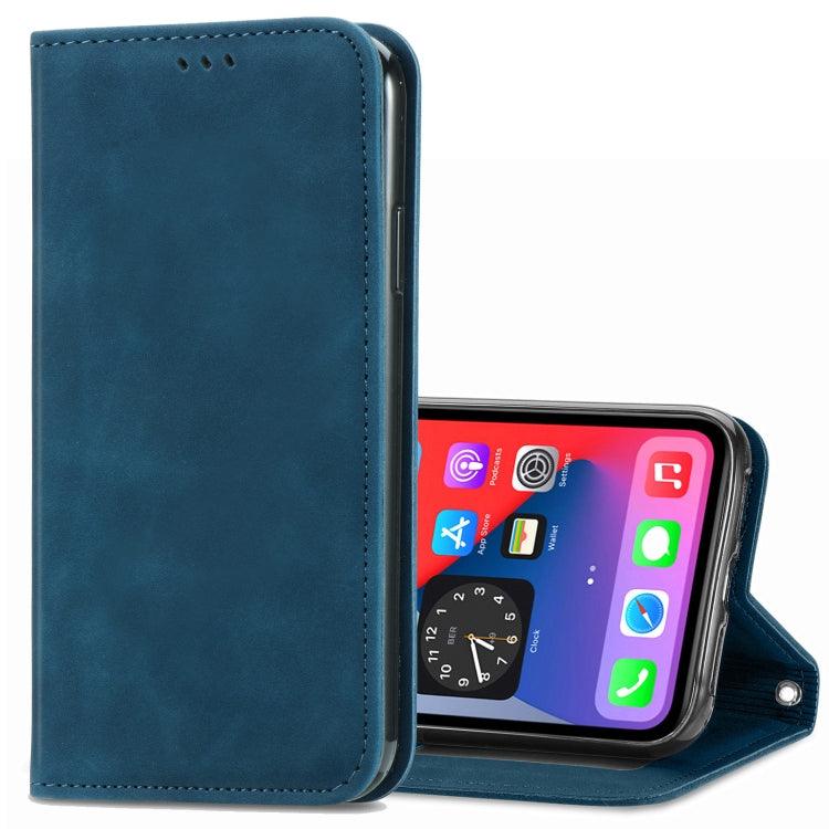 Magnetic Horizontal Flip Leather Case Cover with Holder & Card Slots & Wallet & Photo Frame Apple iPhone 12 / 12 Pro (Blue)
