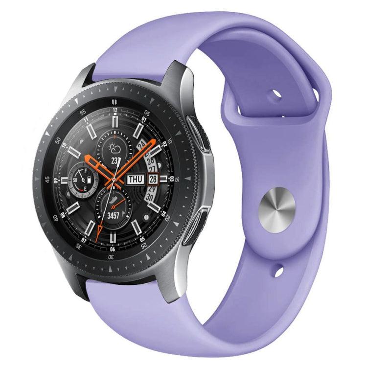 Samsung Gear S3 (Frontier & Classic), Galaxy Watch (46mm), Galaxy Watch 3 (45mm) Round Tail Leather Strap Band, 22mm (lilac)