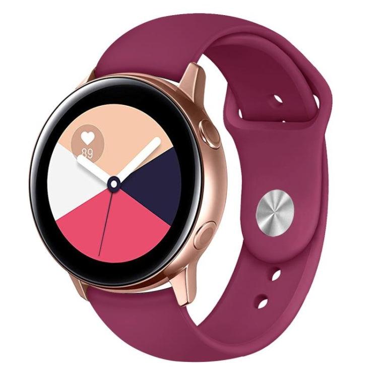 Samsung Gear S3 (Frontier & Classic), Galaxy Watch (46mm), Galaxy Watch 3 (45mm) Round Tail Leather Strap Band, 22mm (wine red)