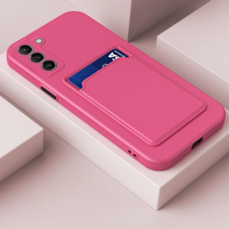 Samsung Galaxy S22+ 5G Skin Feel Card Contrast Color Button TPU Phone Case Cover (Rose Red)