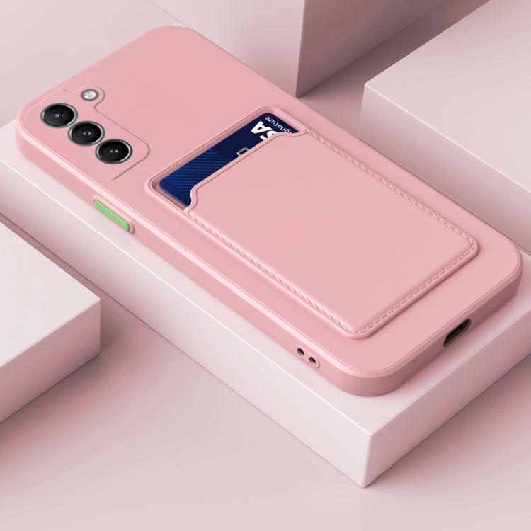 Samsung Galaxy S22+ 5G Skin Feel Card Contrast Color Button TPU Phone Case Cover (Pink)