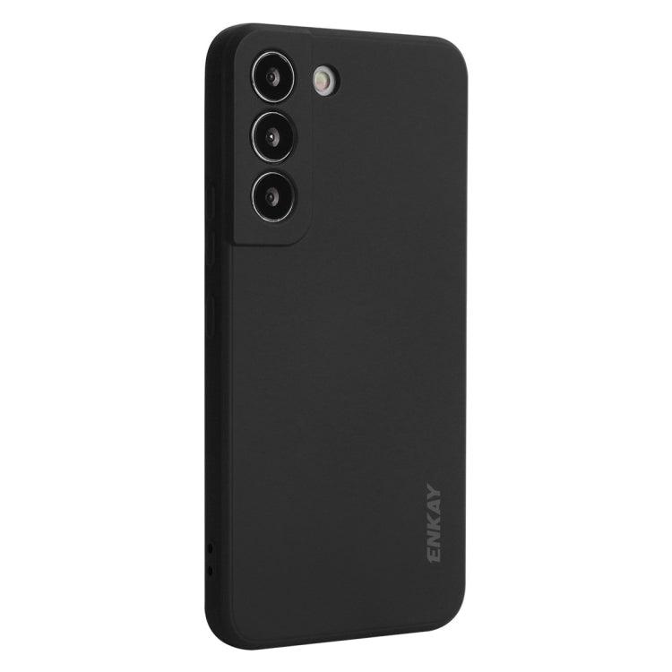 Samsung Galaxy S22+ 5G ENKAY Liquid Silicone Soft Shockproof Phone Case Cover (Black)