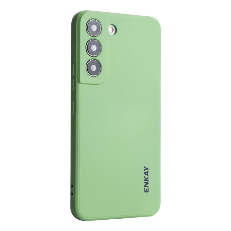 Samsung Galaxy S22+ 5G ENKAY Liquid Silicone Soft Shockproof Phone Case Cover (Light Green)
