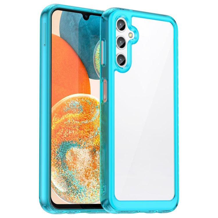 Samsung Galaxy A14 4G Colorful Series Acrylic + TPU Phone Case Cover (Transparent Blue)