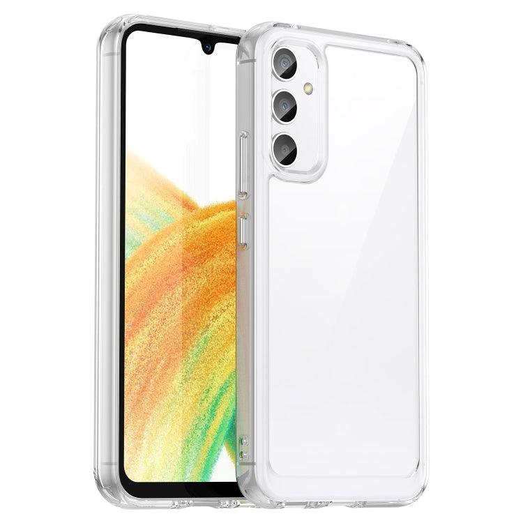Samsung Galaxy A34 5G Colorful Series Acrylic + TPU Phone Case Cover (Transparent)