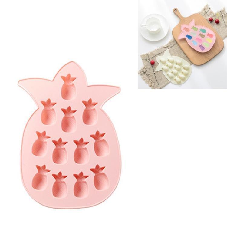 Creative Fruit Silicone Pineapple Ice Tray DIY Baking Chocolate Jelly Mold Handmade Soap Mold (Pink)