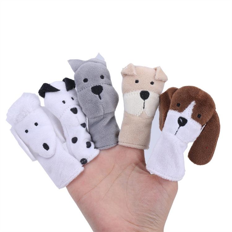 Animal Finger Dolls Plush Toys For Preschool Education, Height: 7.5cm (5 PCS/Set Cute Dog)