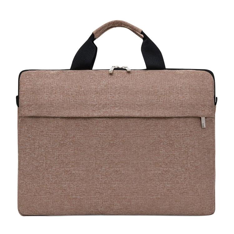 Portable Notebook Laptop Macbook Bag Multifunctional Waterproof and Wear-Resistant Single Shoulder Computer Bag, Size: 13 inch (Brown)