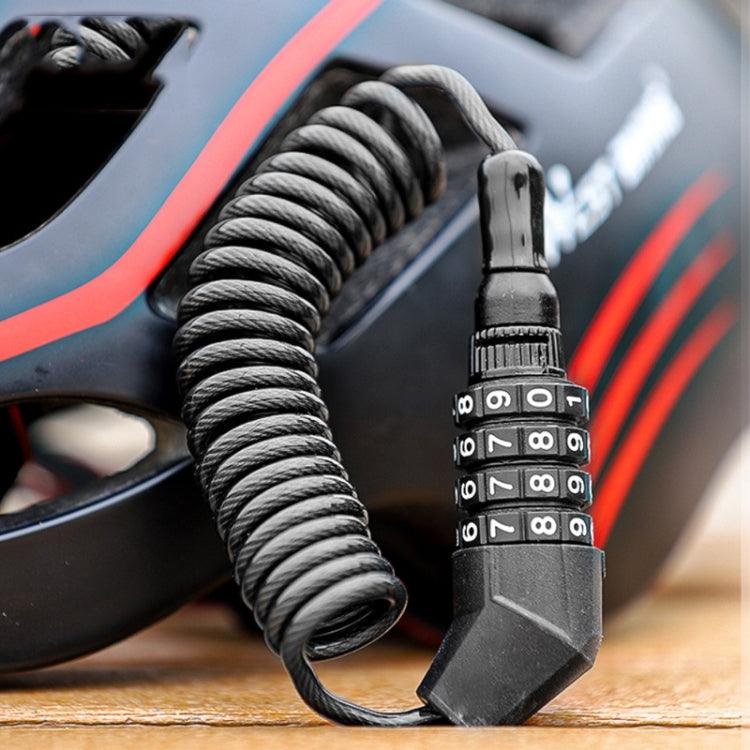 WEST BIKING Bicycle Lock Motorcycle Helmet Lock Anti-Theft Password Cable Lock (Black)