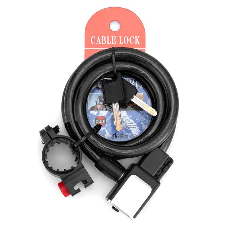 Mountain Bike Portable Anti-Theft Bold Cable Lock, Length: 1.2m With Lock Frame
