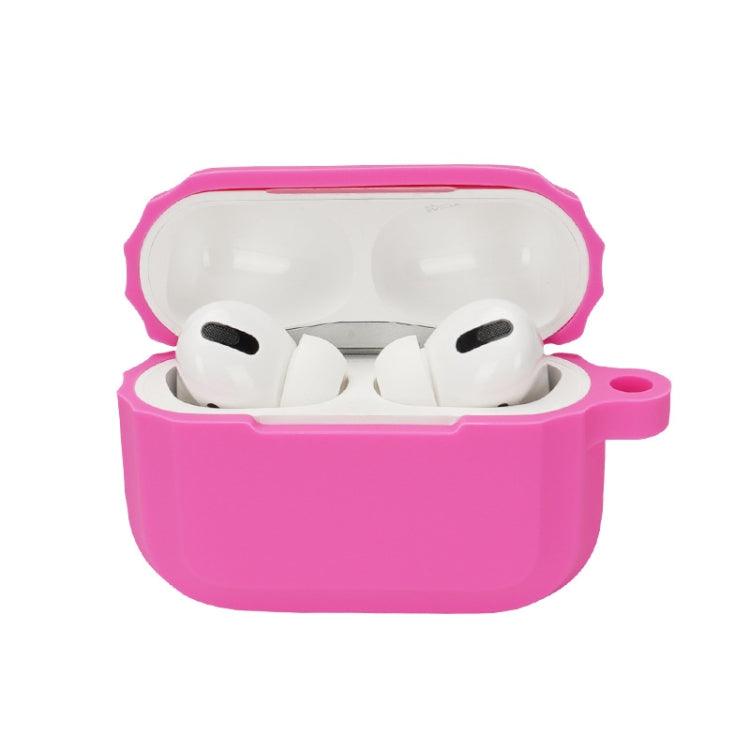 Earphone Soft Silicone Case Cover For AirPods Pro (Rose Red) for Airpod Pro 1st / 2nd Generation