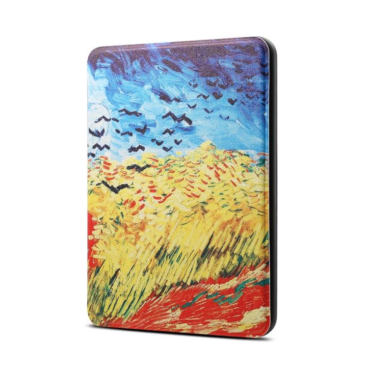 Van Gogh Oil Painting Pattern Horizontal Flip PU + TPU Leather Protective Case Cover Amazon Kindle Paperwhite 4 (2018), with Sleep & Wake-up Function