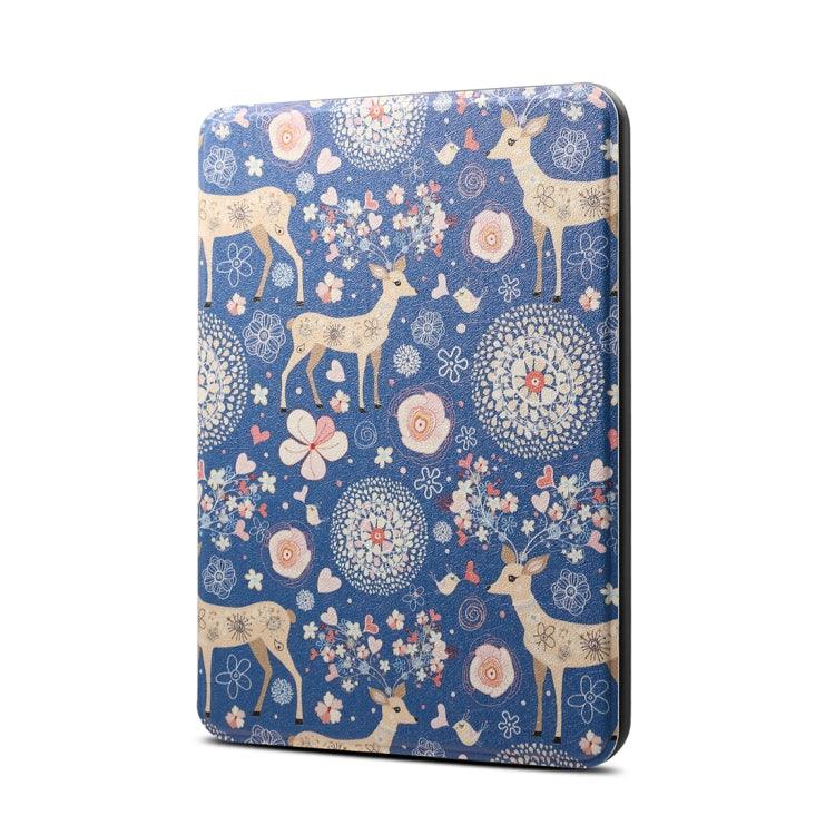 Reindeer Blue Pattern Horizontal Flip PU + TPU Leather Protective Case Cover Amazon Kindle Paperwhite 4 (2018), with Sleep & Wake-up Function