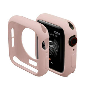 2 in 1 TPU Semi-clad Protective Shell Case Cover + 3D Full Screen PET Curved Heat Bending HD Screen Protector for Apple Watch Series 5 & 4 44mm (Pink) - Gadget Station