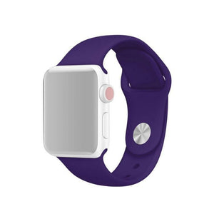 For Apple Watch Series 5 & 4 44mm - 3 & 2 & 1 42mm Fashion Simple Style Silicone Wrist Watch Watchband Strap Watchstrap Band (Purple) - Gadget Station