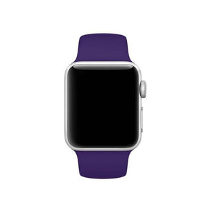For Apple Watch Series 5 & 4 44mm - 3 & 2 & 1 42mm Fashion Simple Style Silicone Wrist Watch Watchband Strap Watchstrap Band (Purple) - Gadget Station