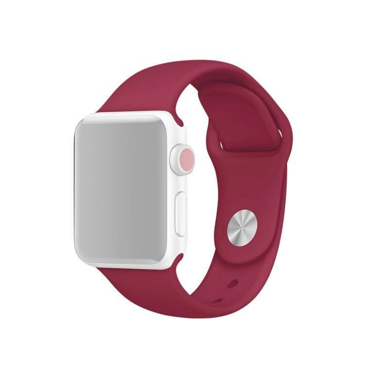 For Apple Watch Series 5 & 4 44mm - 3 & 2 & 1 42mm Fashion Simple Style Silicone Wrist Watch Watchband Strap Watchstrap Band (Red) - Gadget Station