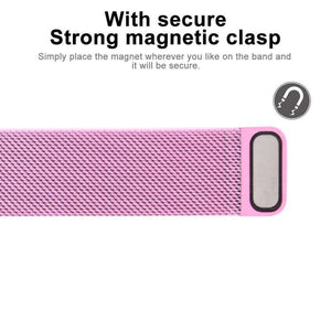 For Apple Watch Series 5 & 4 44mm - 3 & 2 & 1 42mm Color-changing Magnetic Nylon Watch Watchband Strap Watchstrap Band (Pink) - Gadget Station