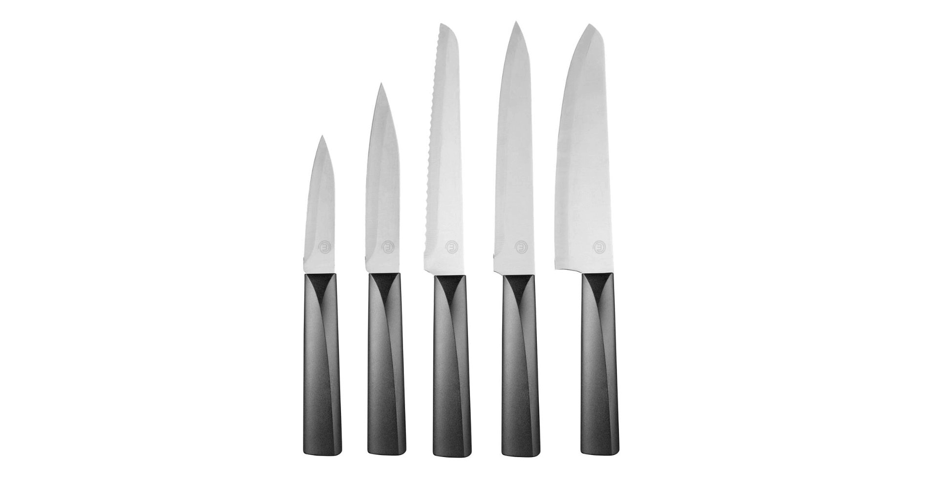 MasterChef Knife Set Stainless Steel Black, Silver Set of 5